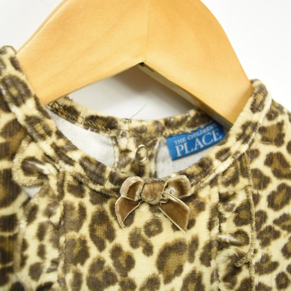Animal print 2 piece velour outfit 6-9M - Picture 5 of 8